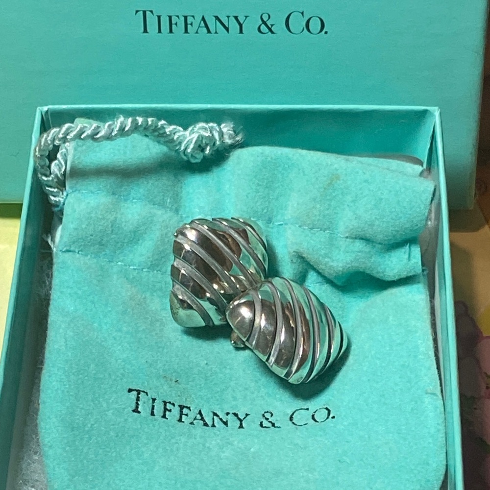 Tiffany & Co. Silver Swirl Earrings - Picture 2 of 5